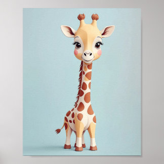 Girafa Adorable - Arte de Pared de Nursera Animal