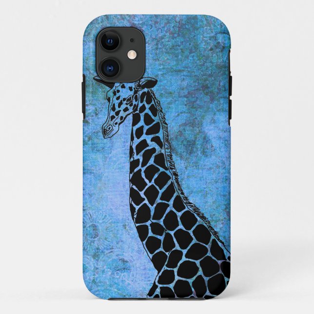 Girafa azul vieja II - Funda para iPhone 5/5S (Reverso)