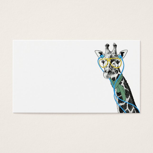 Girafa de moda y divertida Guay con gafas, auricul (Frente)