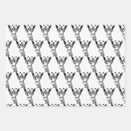 Girafa dibujada con papel envuelto de lentes
