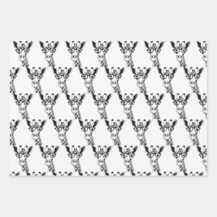 Girafa dibujada con papel envuelto de lentes
