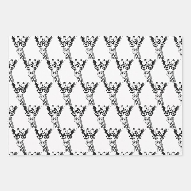 Girafa dibujada con papel envuelto de lentes (Anverso)
