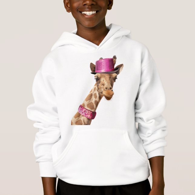 Girafa en un gorra rosa brillante (Anverso)