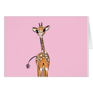 Girafa fina dibujando rosa