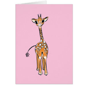 Girafa fina dibujando rosa