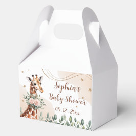 Girafa floral rosa Safari caja de Baby Shower Favo