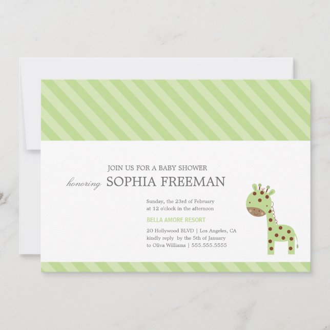 GIRAFA| INVITACIÓN DE BABY SHOWER (Anverso)