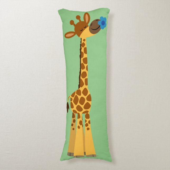 Girafa Personalizado y almohada de flores (Frente vertical)