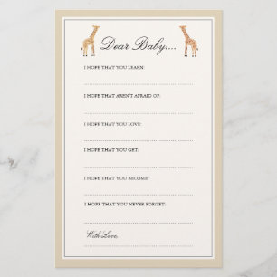 Girafa   Queridas tarjetas para bebés