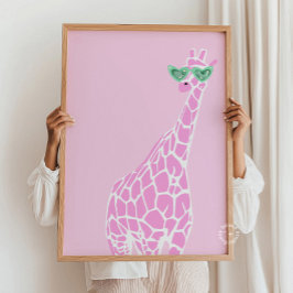 Girafa rosa Gafas de sol arte - Impresión animal