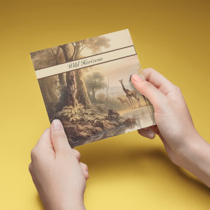 Girafas botánicas vintage, personalizable