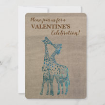 Girafas de la invitación a San Valentín rusas besá