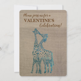 Girafas de la invitación a San Valentín rusas besá