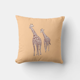 Girafas de madre e hijo dibujando almohadas de per