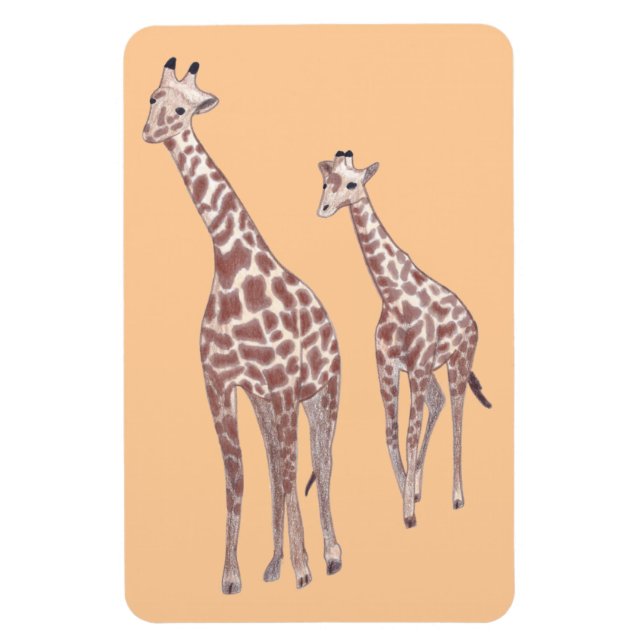 Girafas de madres e hijos dibujando imanes de pers (Vertical)