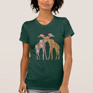 giraff pair santa hat navidades camisetas de vida 