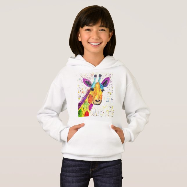 Giraffe acuarela animal Safari niños zoológico de  (Anverso completo)