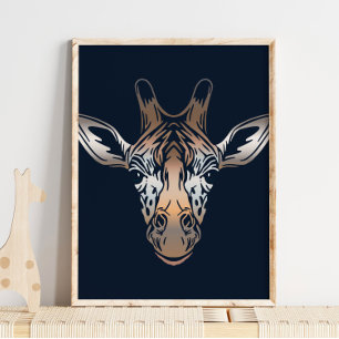 Giraffe African Print   Elegante arte animal de ji