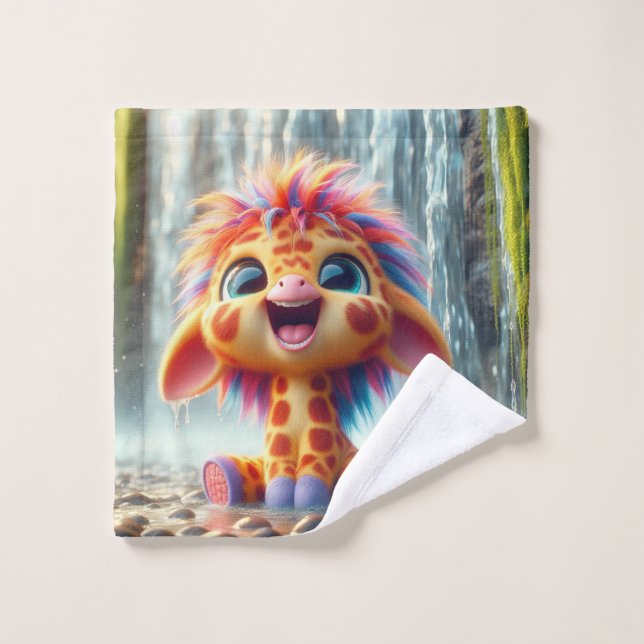 Giraffe am Wasserfall (Toallita)