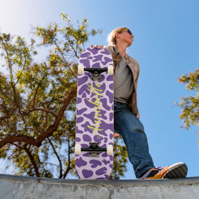 Giraffe Animal Print Personalizado Skateboard (Exterior 1)