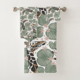 Giraffe Animal Trópico Leaf Jungle Patrón