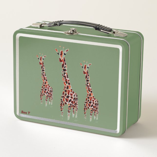 Giraffe Arte de animales salvajes personalizado (Anverso)
