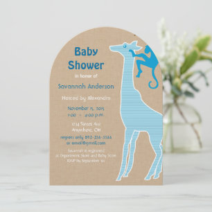 Giraffe Baby Boy Invitaciones a la ducha