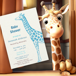 Giraffe Baby Boy Invitaciones a la ducha