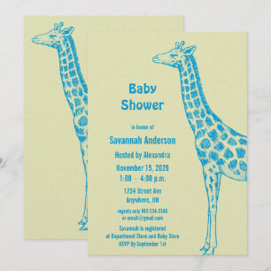Giraffe Baby Boy Invitaciones a la ducha