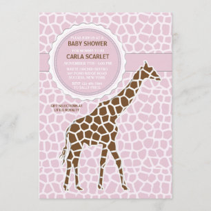 Giraffe Baby Girl Invitación a la ducha