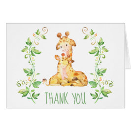 Giraffe Baby Shower Fiesta Tarjeta de agradecimien