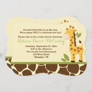 Giraffe Baby Shower Invitación género neutro