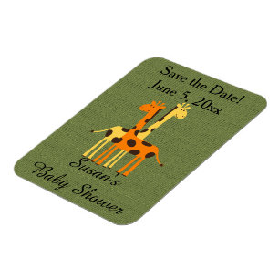 Giraffe Baby Shower Salven los imanes de fecha