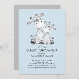 Giraffe Boys baby Shower Invitación