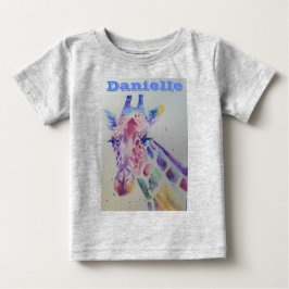 Giraffe Canto gris color agua canas Camiseta