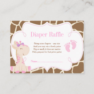 Giraffe Chica Rosa Diaper Raffle Invitación