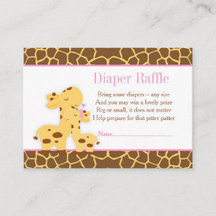 Giraffe Chica Rosa Diaper Raffle Invitación