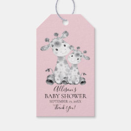 Giraffe Chicas Baby Shower favorecen etiqueta de r