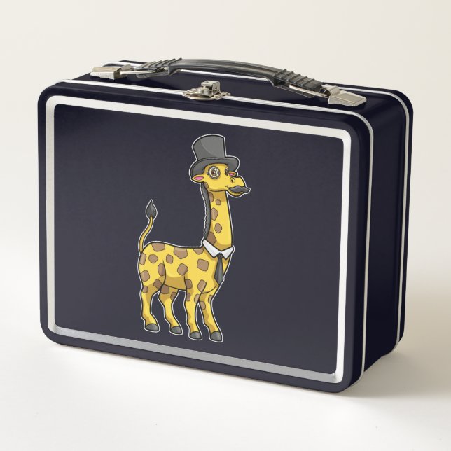 Giraffe como Caballero con Gorra, Tie y Mustache (Anverso)