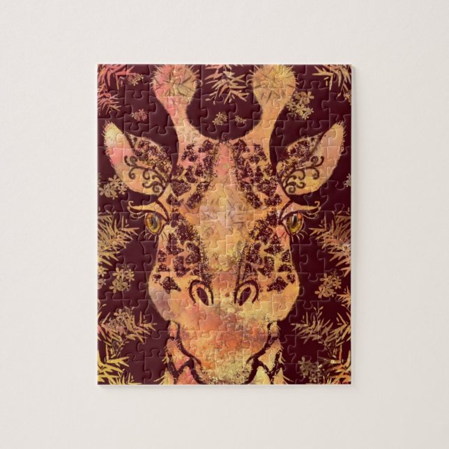 Giraffe con aspecto de rompecabezas - Pintura (Vertical)