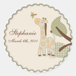 Giraffe con Pegatina de hojas de plátano