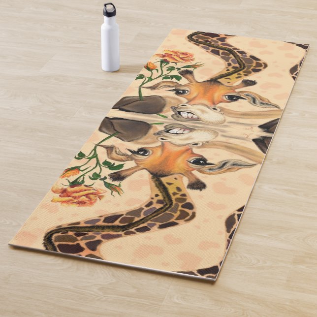 Giraffe con Rosa de yoga Mat Gentleman (In situ)