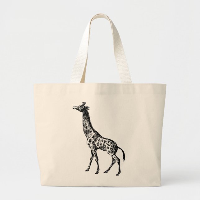 Giraffe de época en la bolsa de la Tote (Frente)