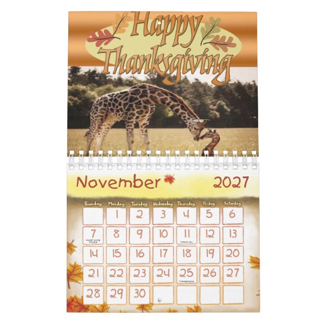 Giraffe del calendario 2020 (Nov 2027)
