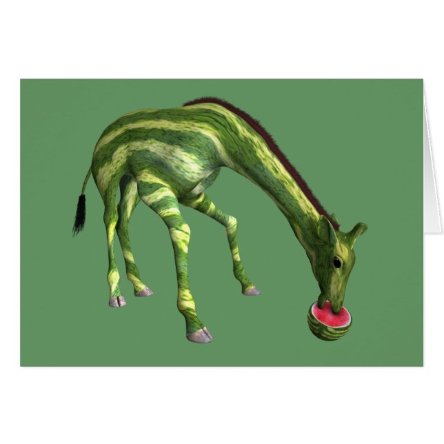 Giraffe Eating Watermelon (Anverso (Horizontal))