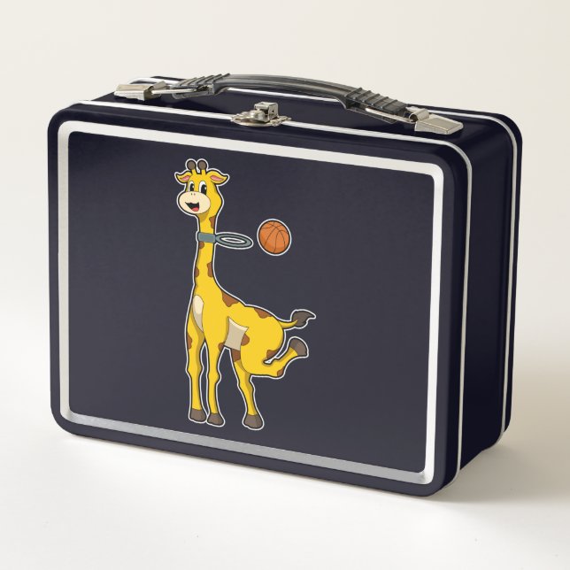 Giraffe en baloncesto con aro de baloncesto (Anverso)