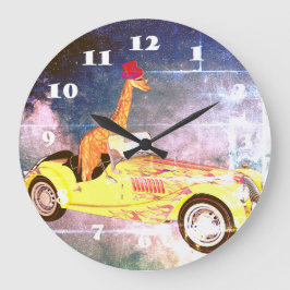 Giraffe en el reloj de pared espacial