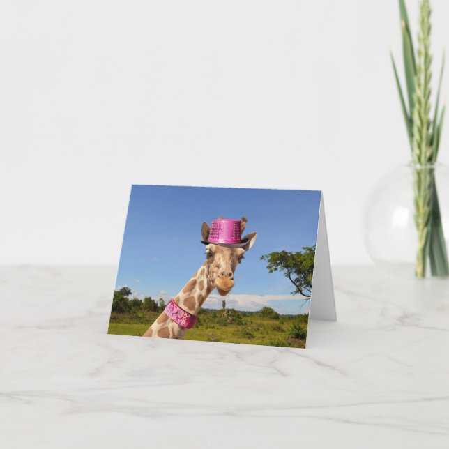 Giraffe en gorra rosa brillante (Anverso)