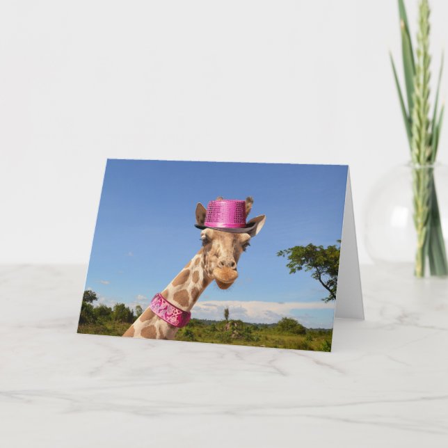 Giraffe en gorra rosa brillante (Anverso)
