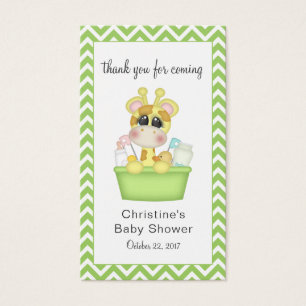 Giraffe en la etiqueta de favor de la Tub Baby Sho